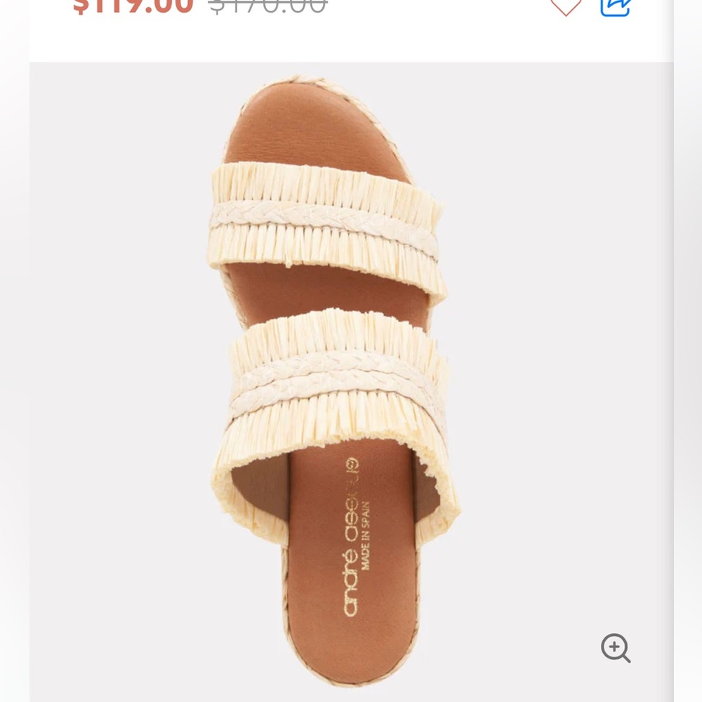 Andre Assous Nori Fringe Espadrille Wedge size 39 (US 8) - Picture 2 of 6
